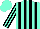Aqua, black stripes, black stripes on sleeves, aqua cap