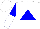 White, blue triangle, blue and white halved sleeves