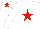 White, red star and star on cap