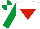 White, red inverted triangle, emerald green sleeves, white & emerald green quartered cap