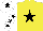 Yellow, black star, white sleeves, black stars, white cap, black star