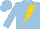 Light blue, gold lightning bolt