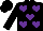 Black, purple hearts