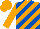 Orange, royal blue diagonal stripes