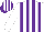 White, purple stripes,,  purple and  white striped cap