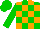 Green & orange blocks, green cap