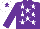 Purple, white stars, white cap, purple star