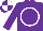 Purple, white circle, purple sleeves, purple and white quartered cap