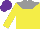 Yellow, grey yoke,yellow sleeves, purple cap