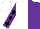 White and purple halved, purple sleeves, black diamonds