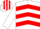 WHITE & RED CHEVRONS, striped cap