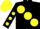 Black, large Yellow spots, Black sleeves, Yellow spots, Yellow cap