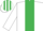 White, Emerald Green stripe, striped cap