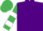 Purple, Emerald Green and White hooped sleeves, Emerald Green cap