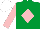EMERALD GREEN, pink diamond & sleeves, white cap