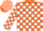 Orange, White Circled 'S', White Blocks