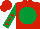 Red, Emerald Green disc, Emerald Green sleeves, Red stars