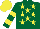 Dark Green, Yellow stars, hooped sleeves, Yellow cap