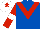 Royal Blue, Red chevron, Red sleeves, White armlets, White cap, Red star