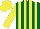 Dark Green and Yellow stripes, Yellow sleeves and cap