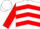 White, Red Chevrons, Red Bars on Sleeves