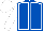 Royal blue, white seams, white sleeves, white cap