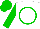 White, Green Circle, Green Sleeves, Green Cap