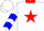White, Red Star on Collar, Red & Blue Chevrons on Sleeves